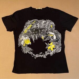 Balenciaga jungle print black tee 2007 thin soft cotton